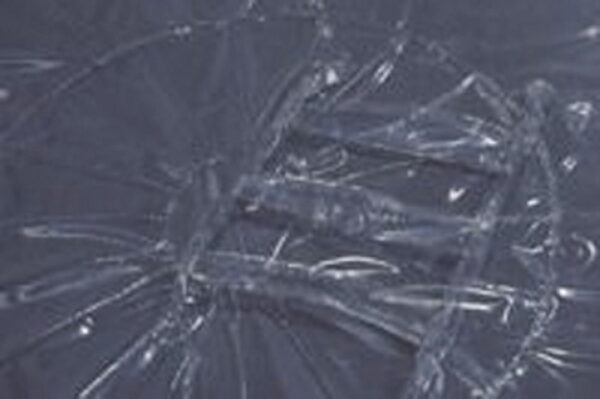 Abstract blue-gray horizontal work with white lines