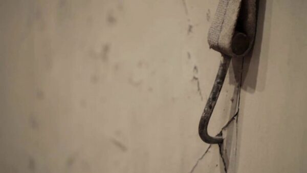A hook in a canvas