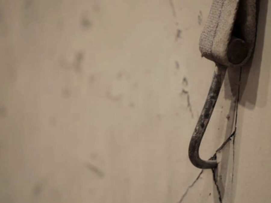 A hook in a canvas