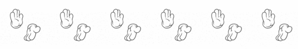 Illustration of gloved hands clapping repeated in a row six times.