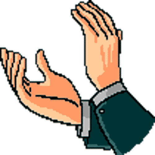Illustration of two light-skinned hands clapping