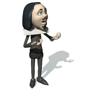 gesturing Shakespeare illustration