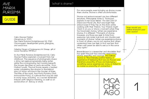 First page of a brochure titled Ave Maria Purisma Guide