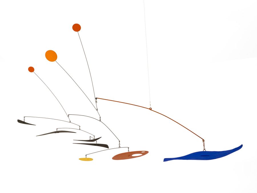 A colorful mobile balancing perfectly in air