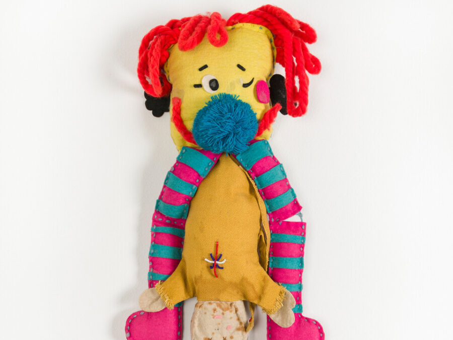 An amalgamation of various plush toys sewed together.