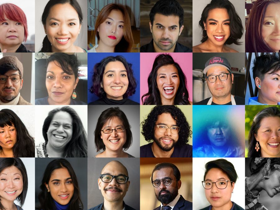 Collage of various Asian American/Pacific Islanders in a 6 x 4 grid.