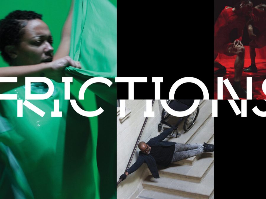 FRICTIONS logo with performance images.