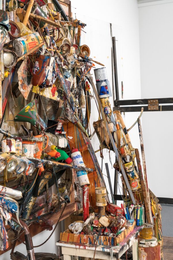 Installation filled with an overwhelming amount of objects, most used for art making