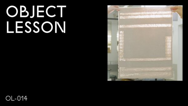 A black rectangle with the words Object Lesson in the upper left hand corner and OL 014 in the bottom left hand corner accompanied by an image of two hands holding a piece of paper in the upper right hand corner
