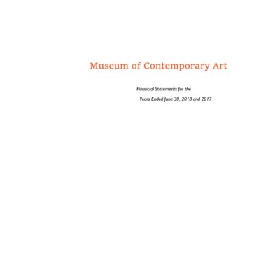 The cover of the MCA's financial report for 2018 featuring plain text in orange and black against a white background
