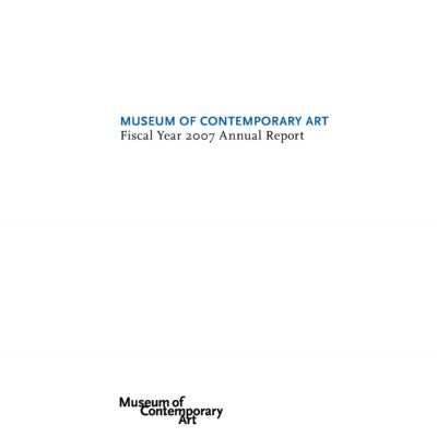 The cover of the MCA's annual report for 2007 featuring blue and black text on white and the MCA's logo at the bottom