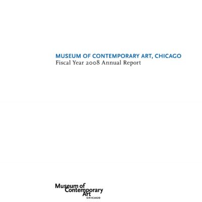 The cover of the MCA's annual report for 2008 featuring blue and black text on white and the MCA's logo at the bottom