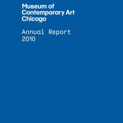 The cover of the MCA's annual report for 2010 featuring a plain design of white text against a blue background