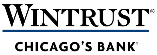 Wintrust logo with tagline, Chicago's bank