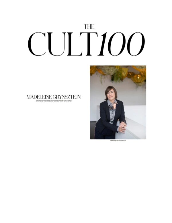 Screenshot of Cultured Magazine's Cult 100 entry for Madeleine Grynsztejn