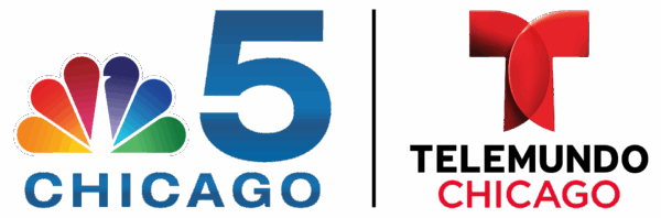 Lock up of NBC channel 5 Chicago and the Telemundo Chicago logos