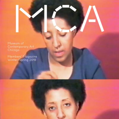Cover of the MCA Members' Magazine for Winter-Spring 2018 featuring two images of the same woman. In the top image she looks down at her hand. In the bottom image she looks directly at the viewer.