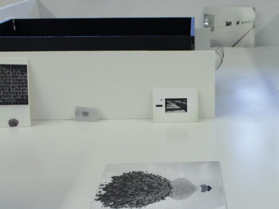 Close up of an MCA 4th floor gallery model with miniature artworks