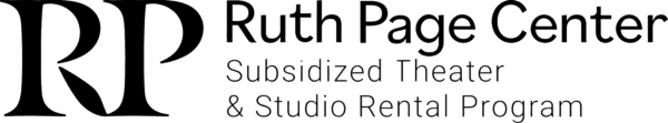 Ruth Page Center logo with the text Subsidized theater and studio rental program
