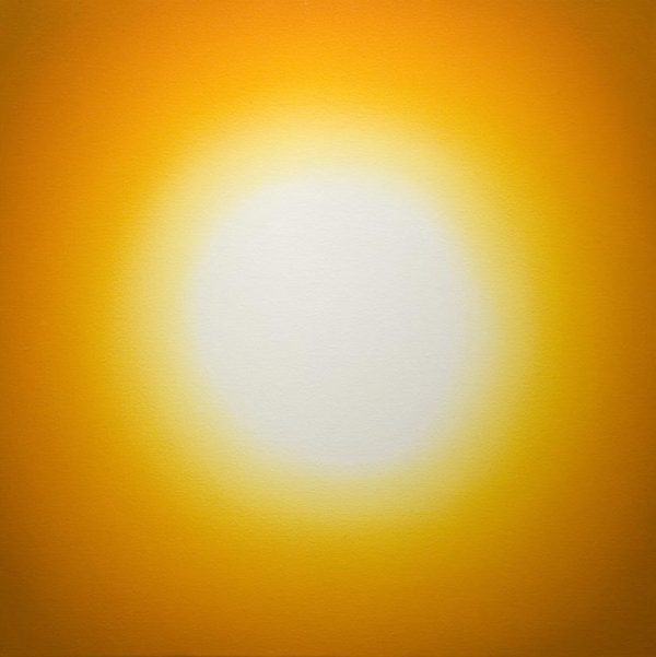 A yellow, glowing orb is surrounded by orange.