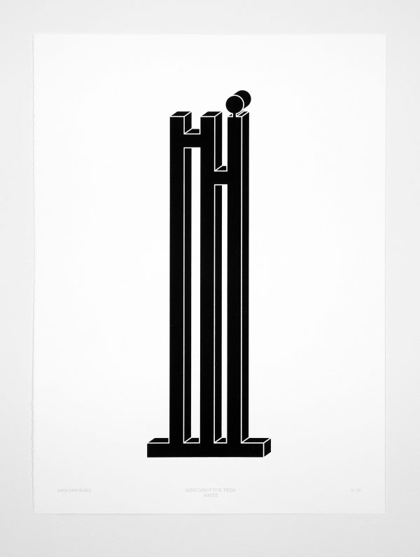 Illustration of elongated black text reading Hi