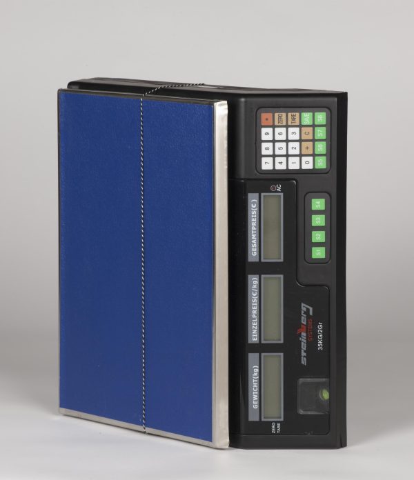 A digital scale on its side
