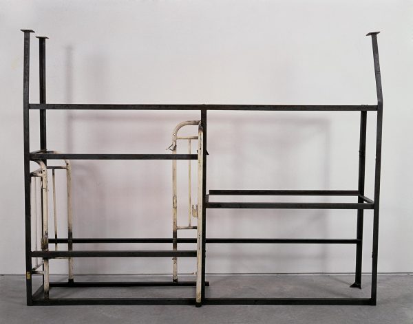 Several metal frames are welded together in an unexpected way.