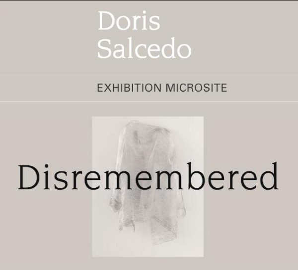 image with text 'Doris Salcedo Exhibition Microsite: Disremembered'