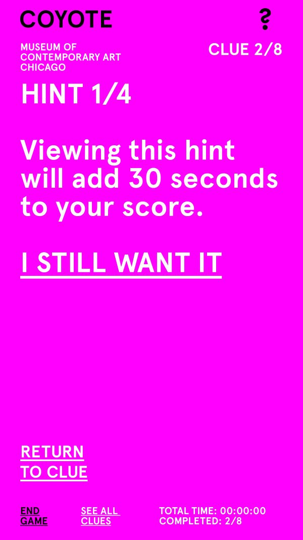 A vivid pink rectangle with white text reading 