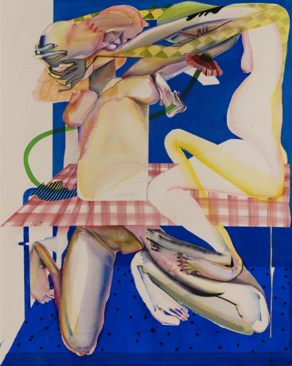 Humanoid figures intertwined