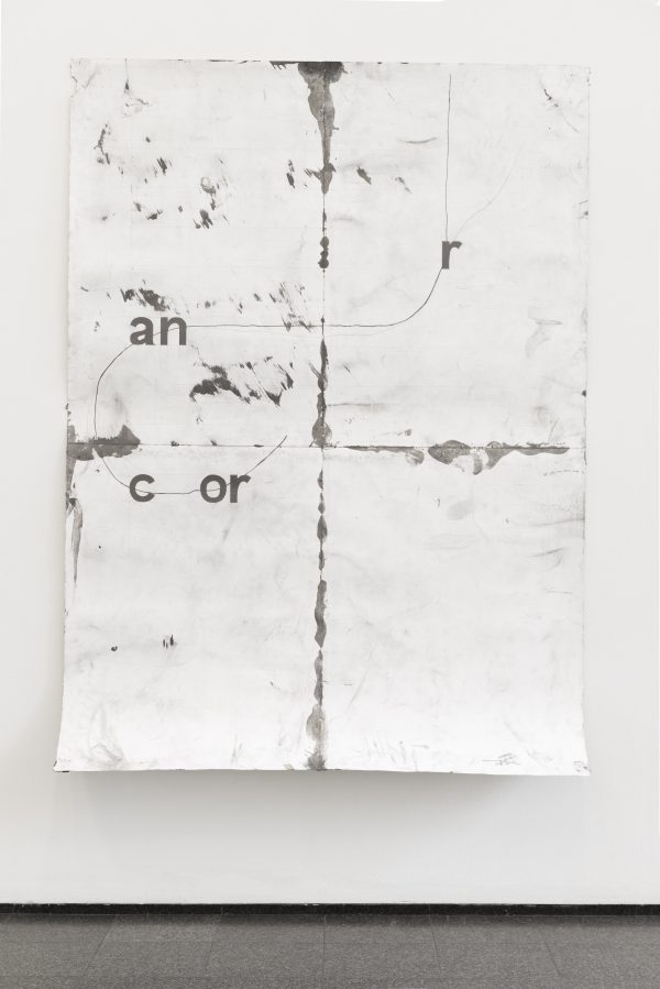 print with imprecise gray lines forming quadrants; nonlinear, nonadjacent letters read 'r an c or'