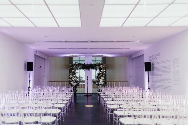 Chairs arrange neatly for a ceremony