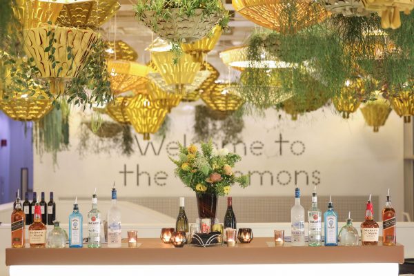 Shot of liquor bar prior to an event